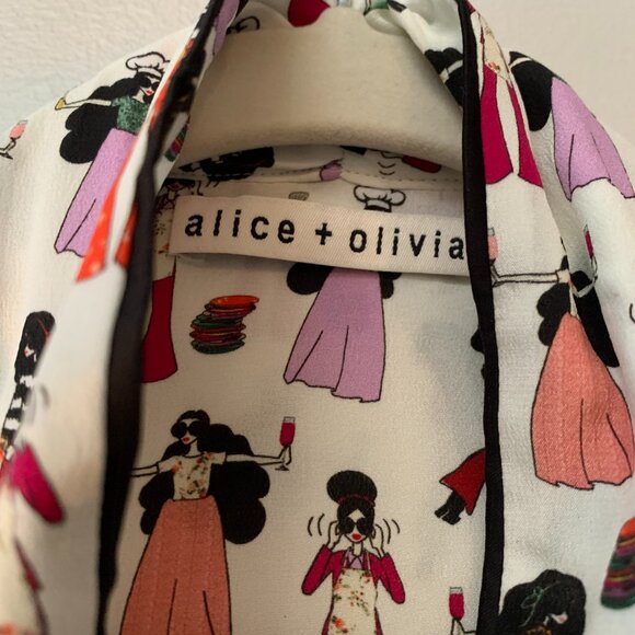 Alice + Olivia 20 year anniversary silk bow blouse - Picture 3 of 7